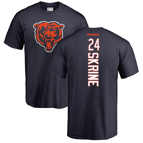 Chicago Bears Men Navy Blue Buster Skrine Backer NFL Football #24 T Shirt->nfl t-shirts->Sports Accessory